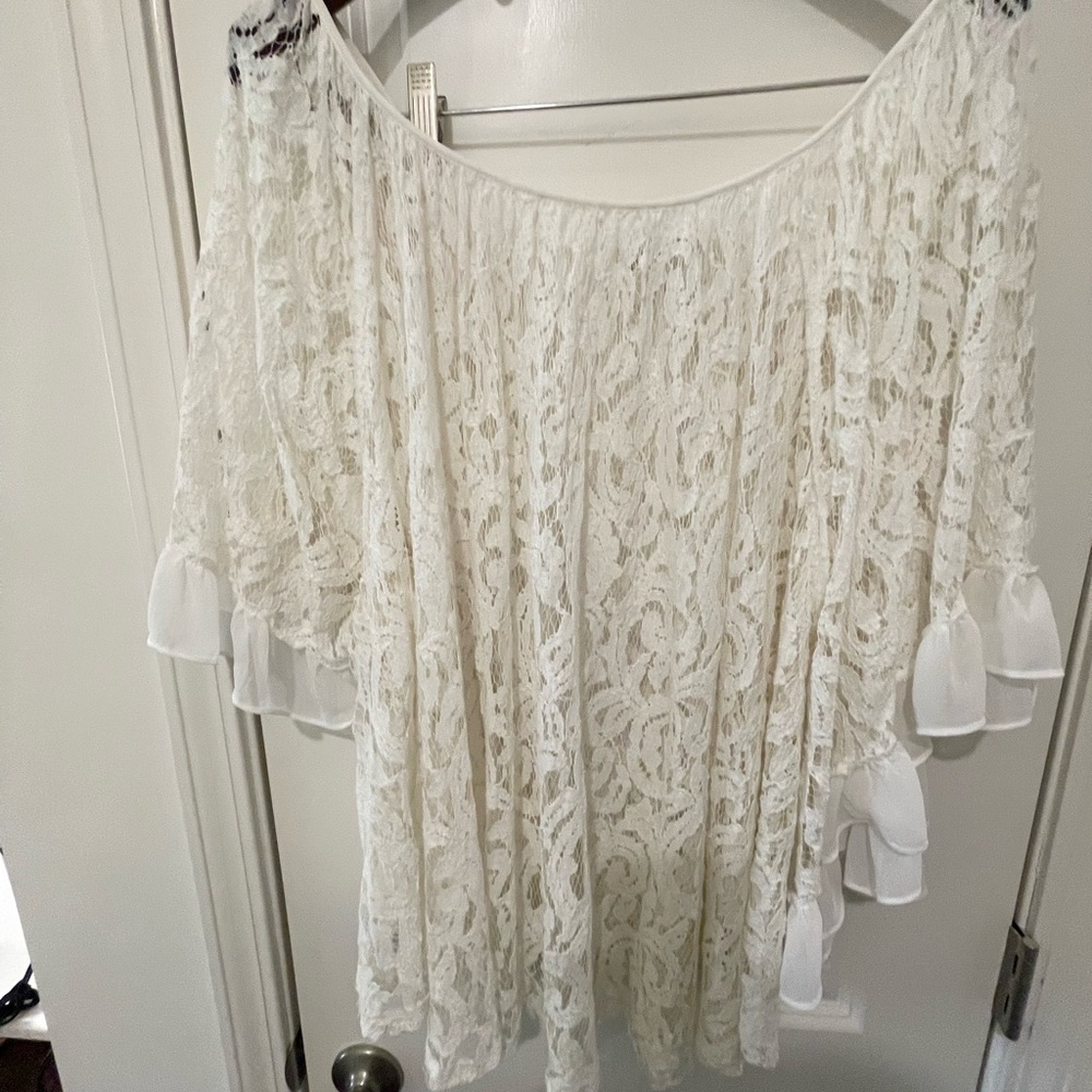 White flower, see-through would need a white camisole under the shirt